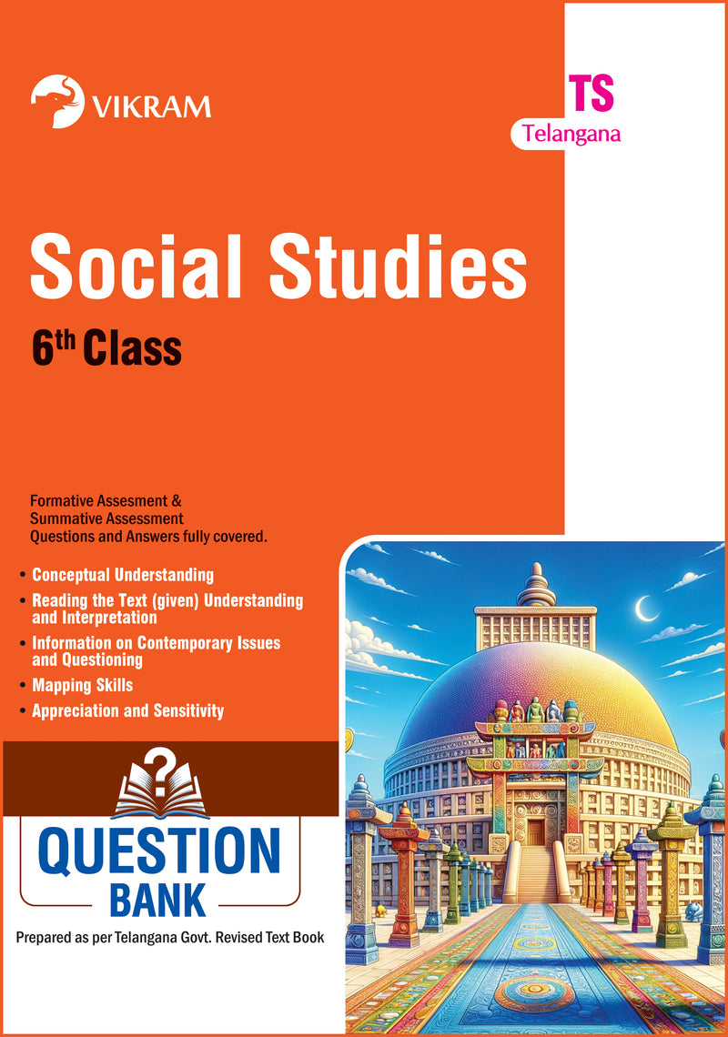 6 Class - SOCIAL STUDIES  - Question Bank - Telangana