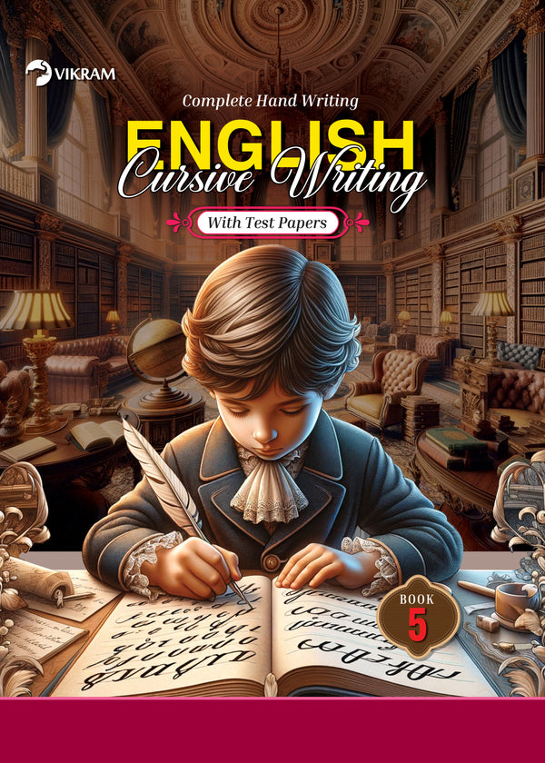 Vikram - ENGLISH Cursive Writing with Test Papers Book - 5